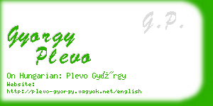 gyorgy plevo business card